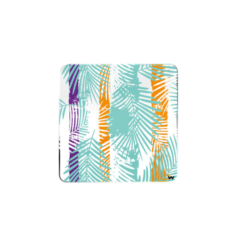 Renkli Palmiye Desenli 4'lü Bardak Altlığı