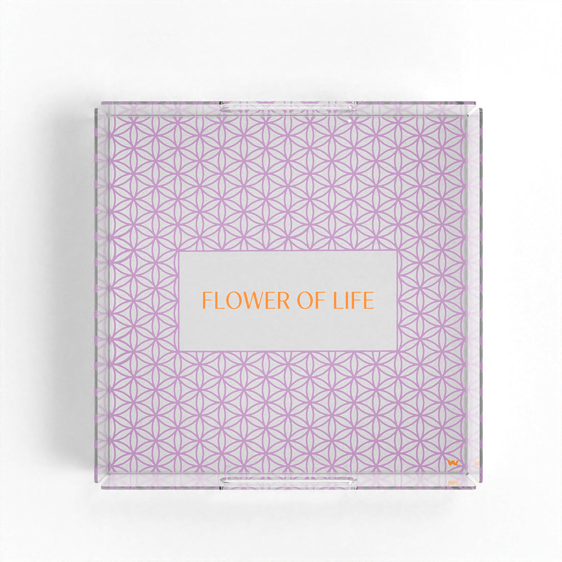 Flower of Life Lila 35x35 Pleksi Tepsi