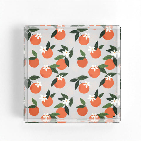 Portakal Çiçeği 35x35 Pleksi Tepsi